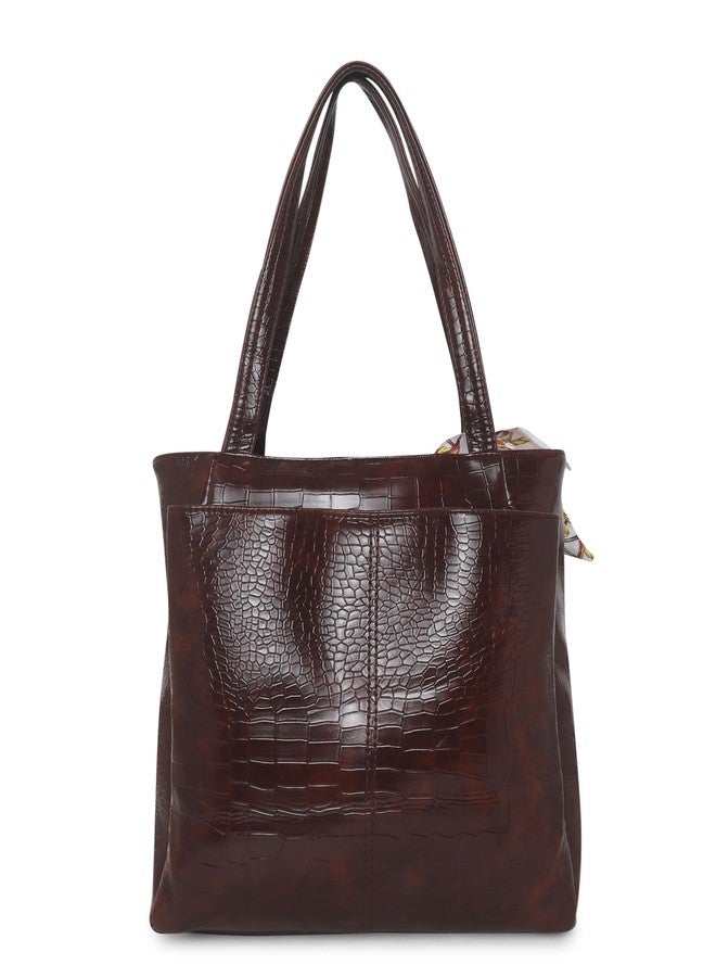 Dcozi Stylish and Fashionable PU Leather Handbag For Women & Girls (Dark Brown) - Image 4